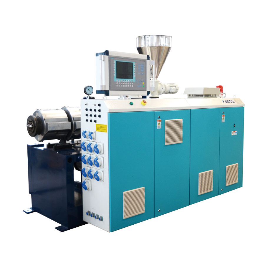 Fitur saka Conical Tipe Twin-Screw Plastik Extruder